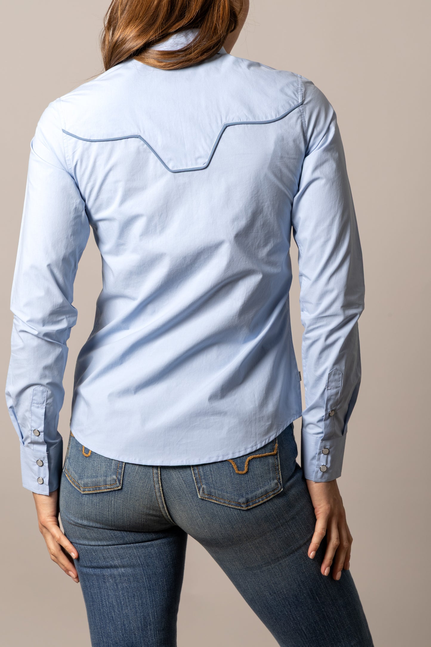 Kimes Ranch Women's Light Blue Long Horn Western Shirt