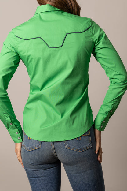 Kimes Ranch Women's Kelly Green Long Horn Western Shirt