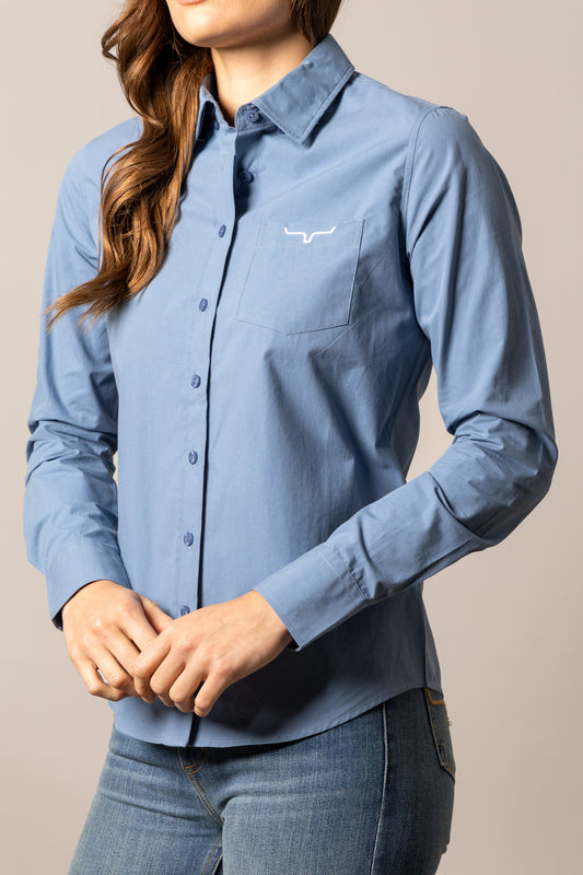 Kimes Ranch Women's Carbon Blue KR Team Shirt