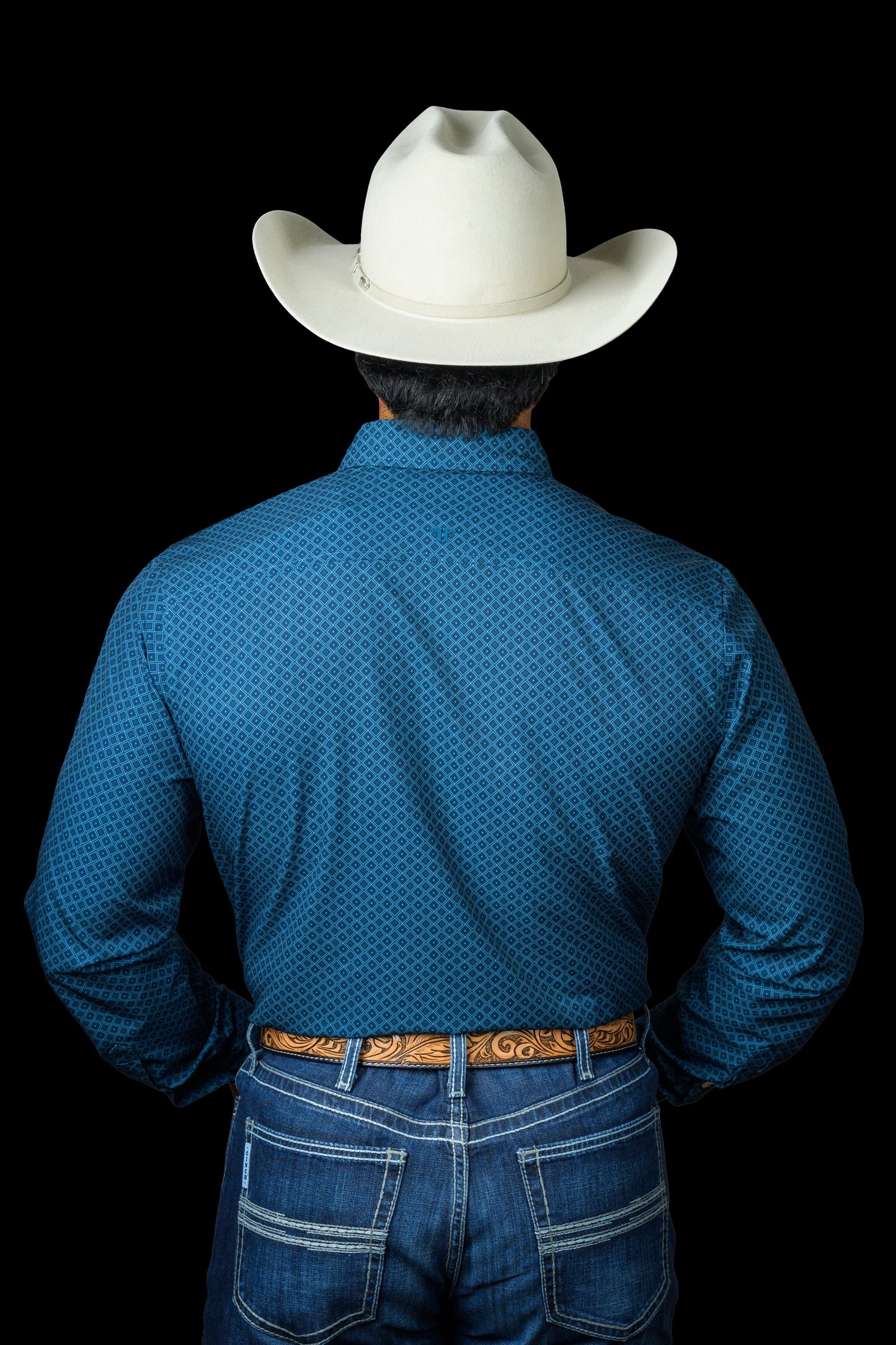 Ferrell Men's The Frost Blue Print Western Shirt