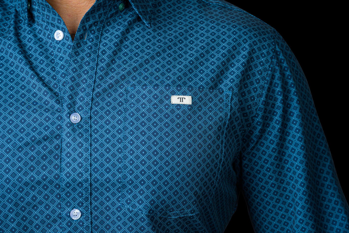 Ferrell Men's The Frost Blue Print Western Shirt