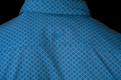 Ferrell Men's The Frost Blue Print Western Shirt