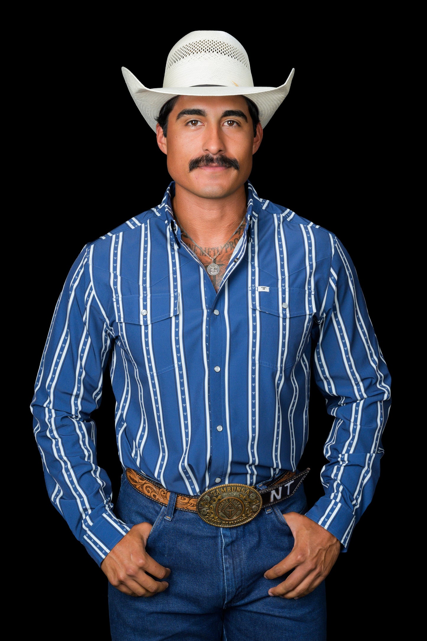 Ferrell Men's The Tucker Blue Western Shirt