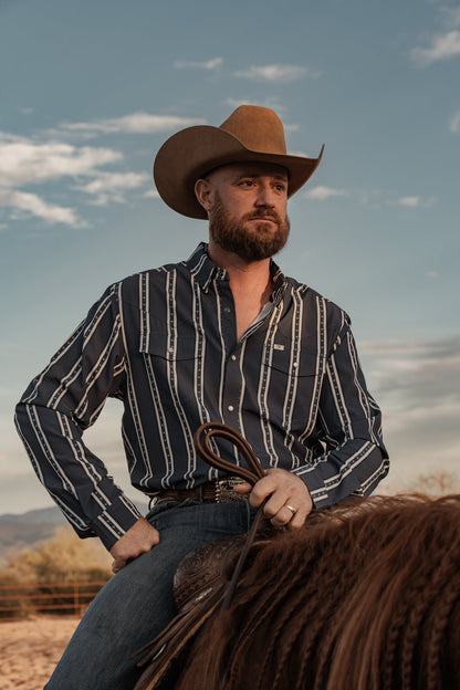 Ferrell Men's The Tucker Blue Western Shirt