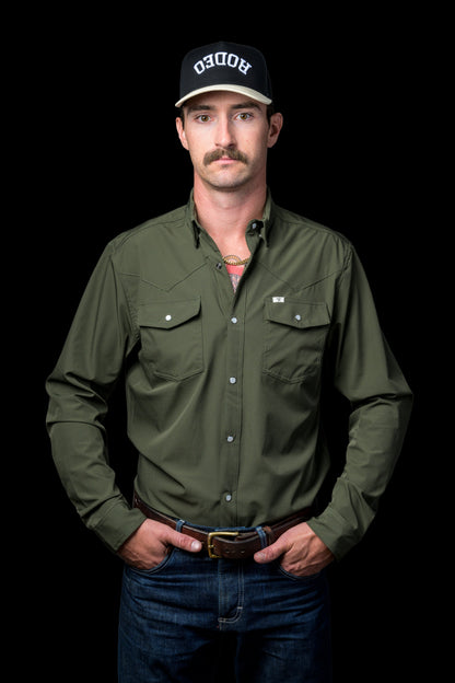 Ferrell Men's Core Olive Green Western Shirt