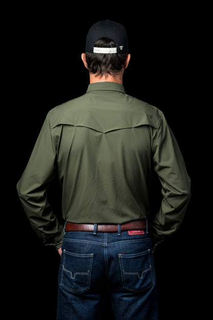 Ferrell Men's Core Olive Green Western Shirt