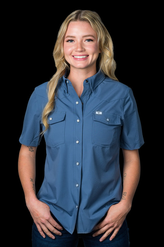 Ferrell Women's Core Blue Short Sleeve Western Shirt