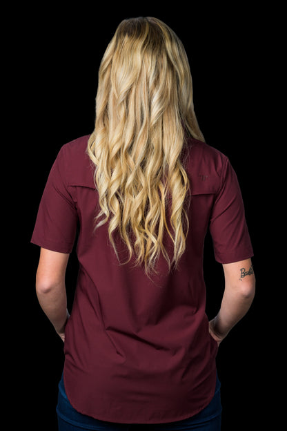 Ferrell Women's Core Maroon Short Sleeve Western Shirt