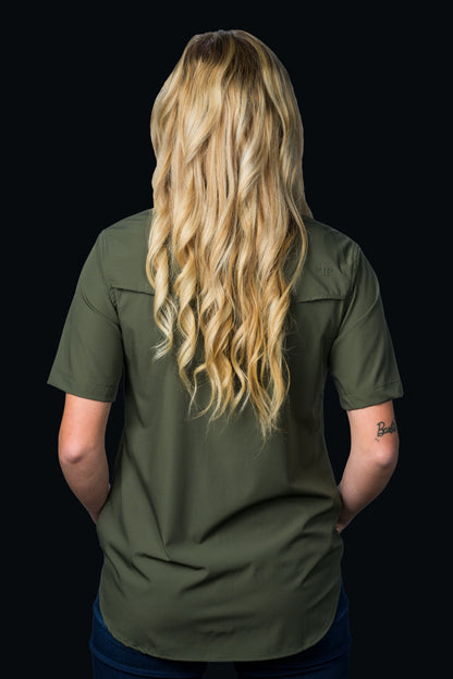 Ferrell Women's Core Olive Green Short Sleeve Western Shirt