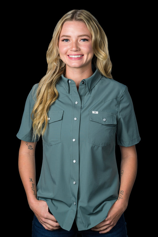 Ferrell Women's Core Aqua Short Sleeve Western Shirt
