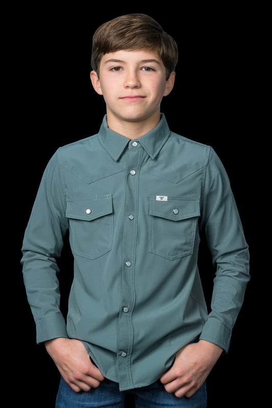 Ferrell Boy's Core Aqua Western Shirt