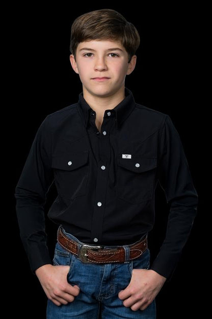 Ferrell Boy's Core Black Western Shirt