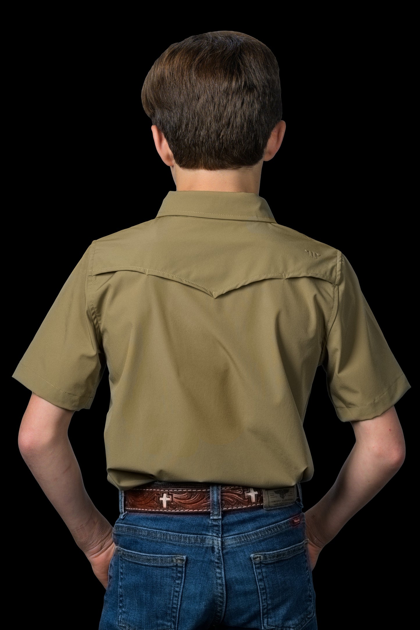 Ferrell Boy's Core Khaki Short Sleeve Western Shirt