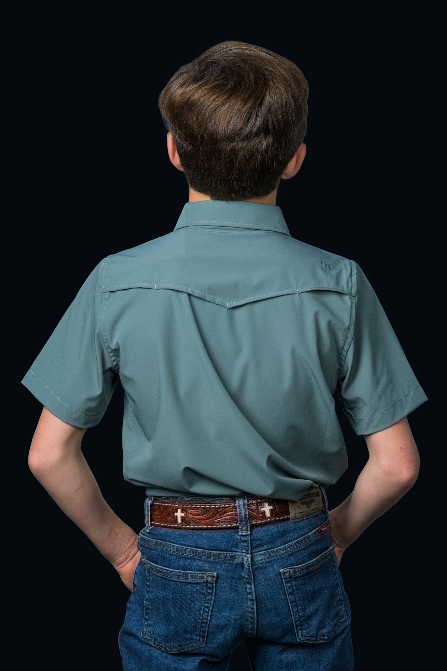 Ferrell Boy's Core Aqua Short Sleeve Western Shirt