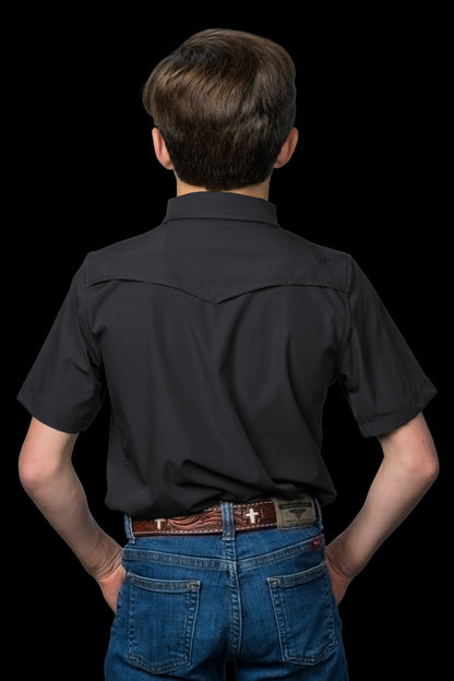 Ferrell Boy's Core Grey Short Sleeve Western Shirt