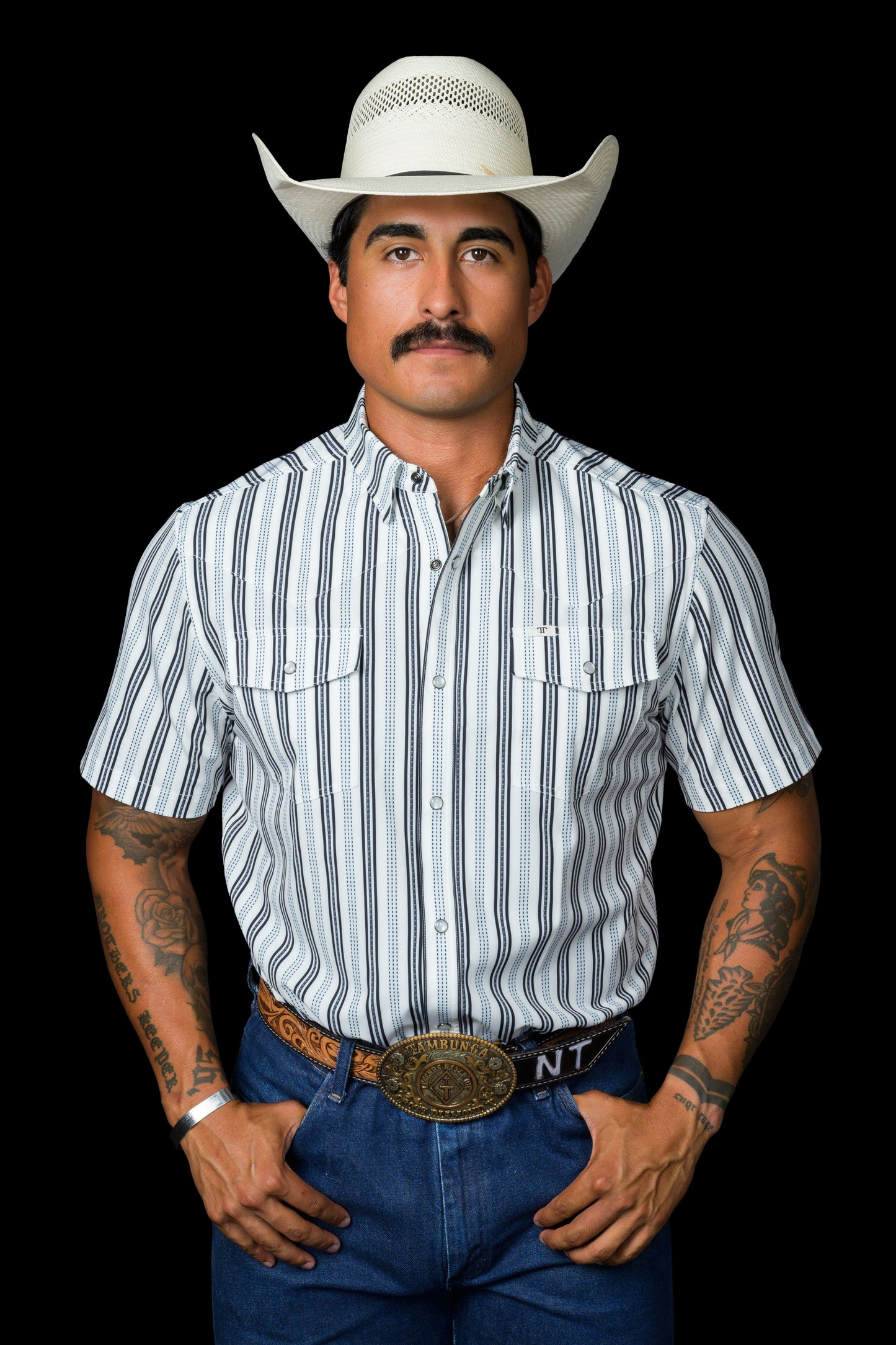 Ferrell Men's The Jake White Short Sleeve Western Shirt