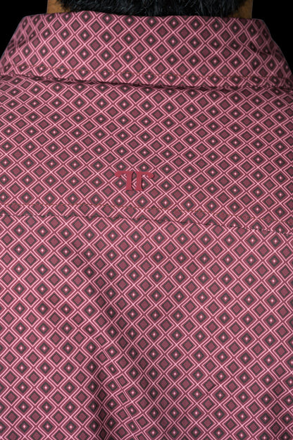 Ferrell Men's The Nicholas Red Print Western Shirt