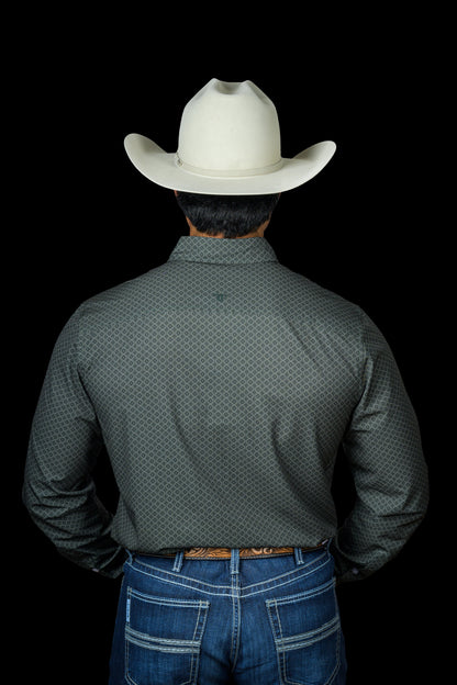 Ferrell Men's The Buddy Green Print Western Shirt