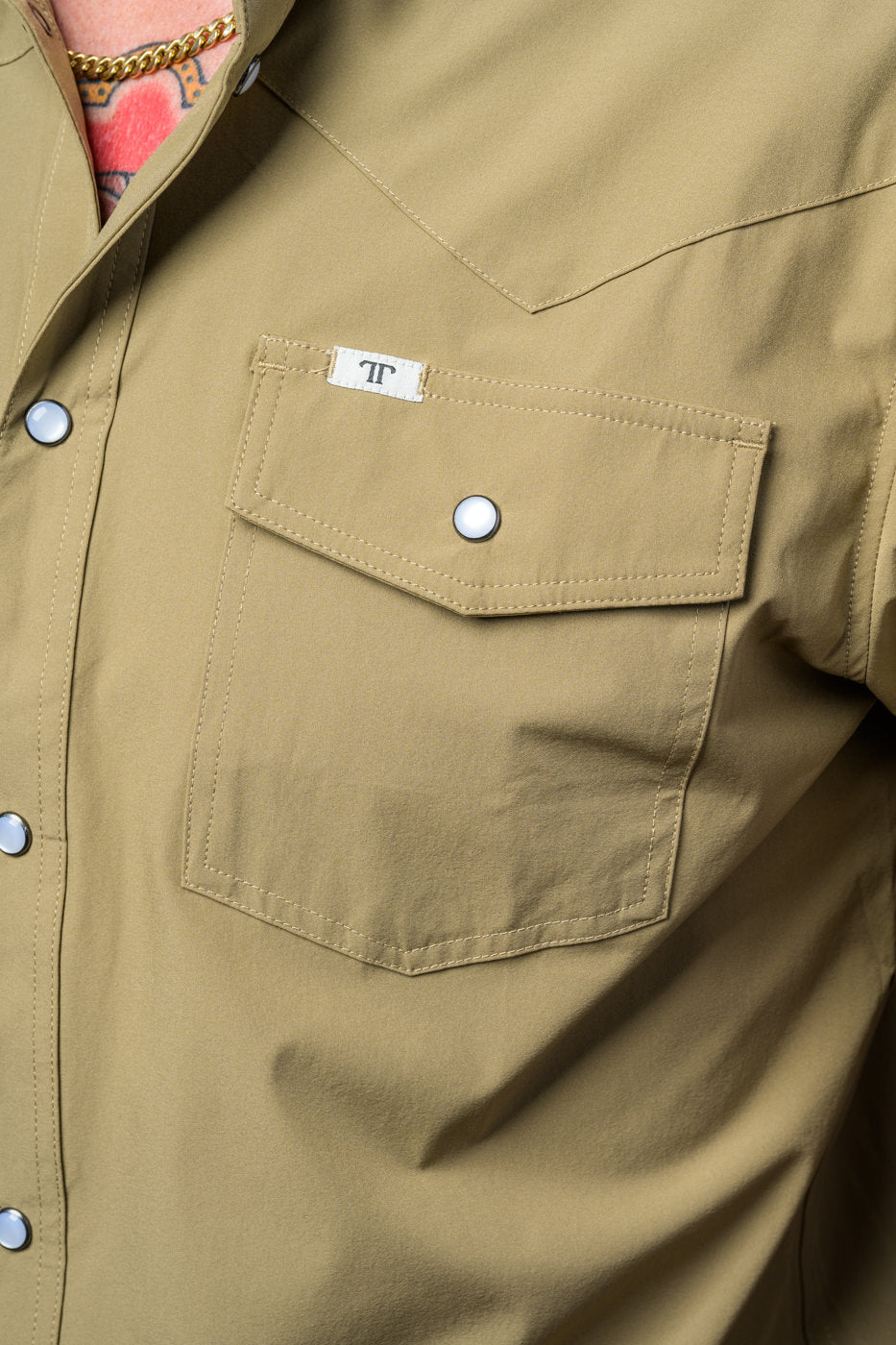 Ferrell Men's Core Khaki Short Sleeve Western Shirt