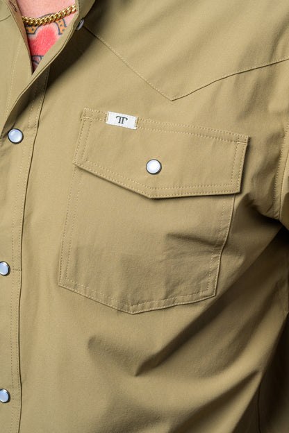 Ferrell Men's Core Khaki Short Sleeve Western Shirt