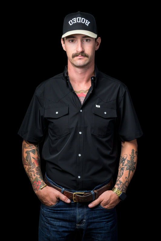 Ferrell Men's Core Black Short Sleeve Western Shirt