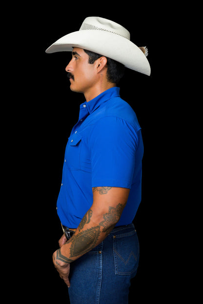 Ferrell Men's Core Cobalt Blue Short Sleeve Western Shirt