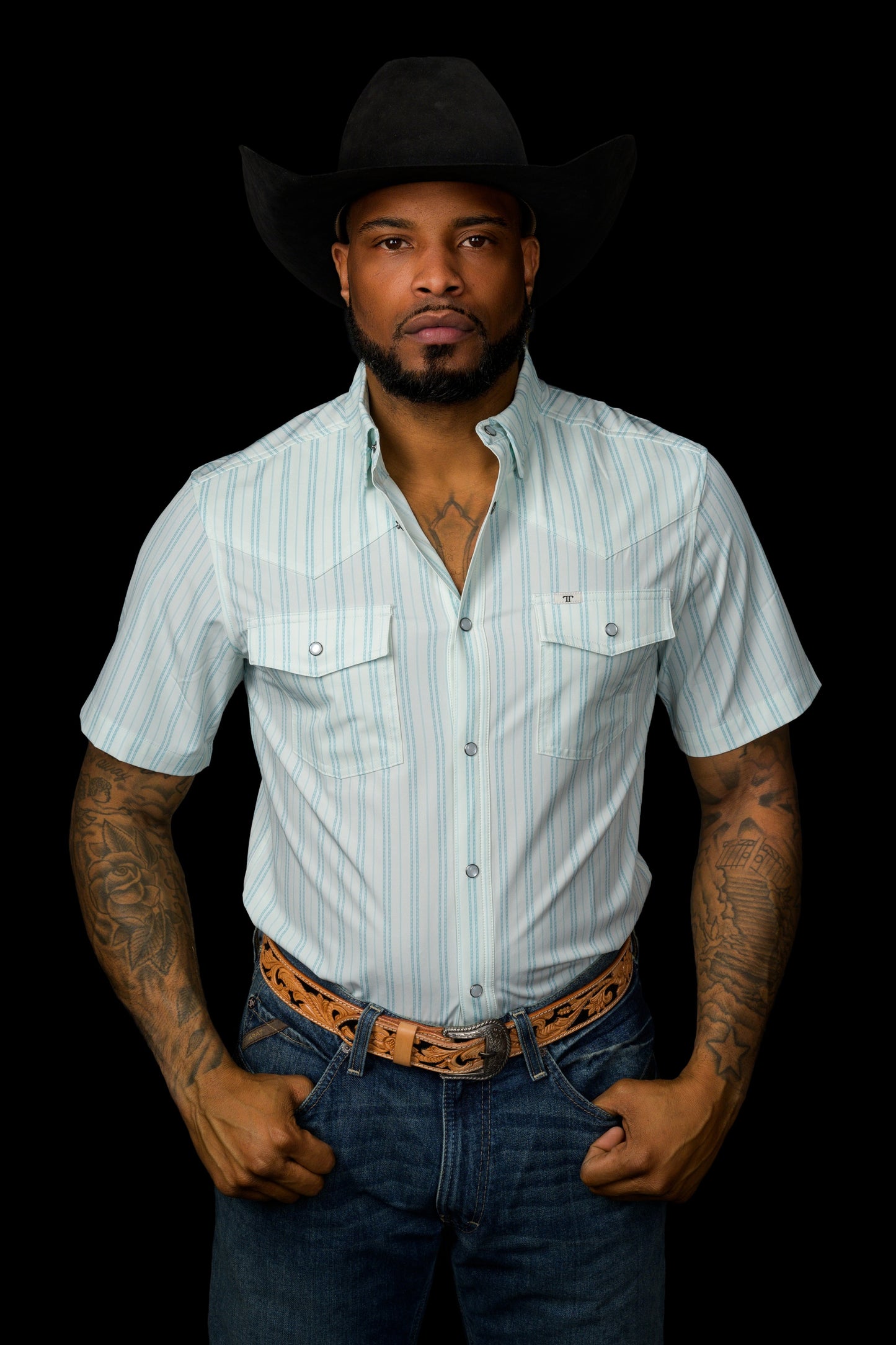 Ferrell Men's The Jack Green Short Sleeve Western Shirt