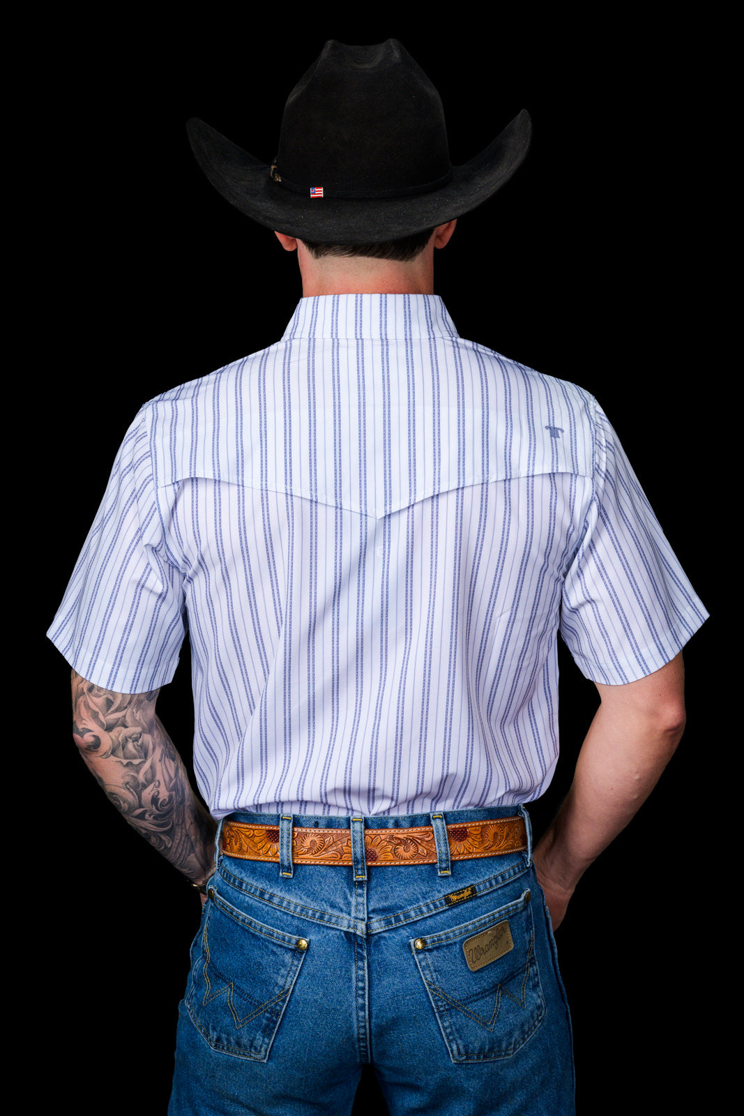 Ferrell Men's The Jack Blue Short Sleeve Western Shirt