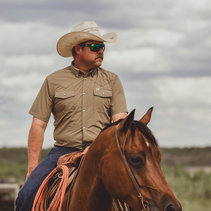 Ferrell Men's Core Khaki Short Sleeve Western Shirt
