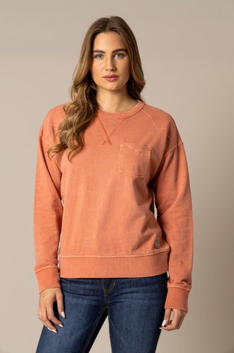 Kimes Ranch Women's Heather Muted Red Gina Crewneck