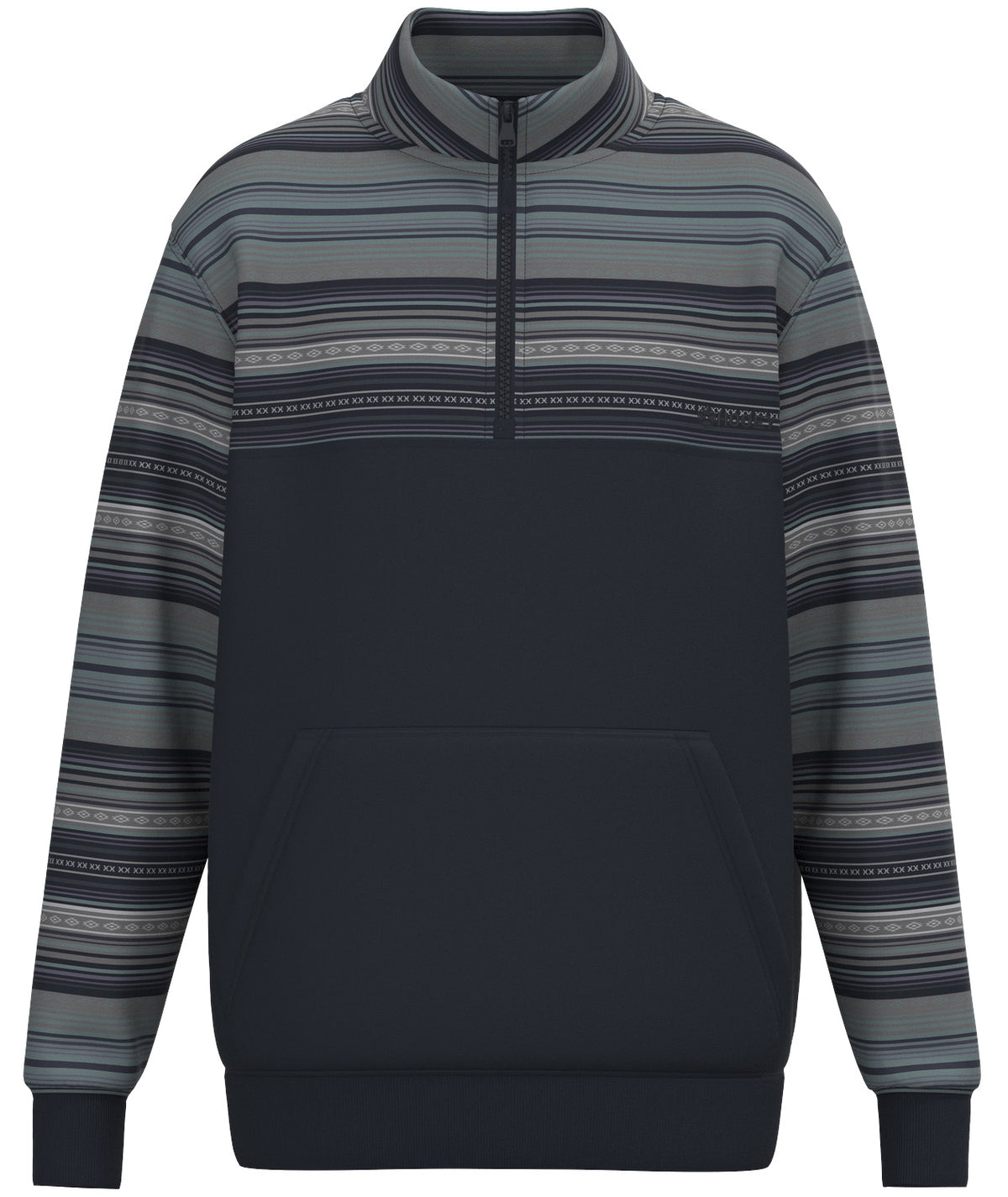 Hooey Boy's Navy Stripe 1/4 Zip Pullover