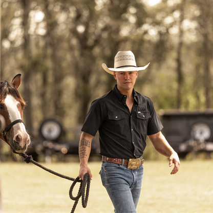 Ferrell Men's Core Black Short Sleeve Western Shirt