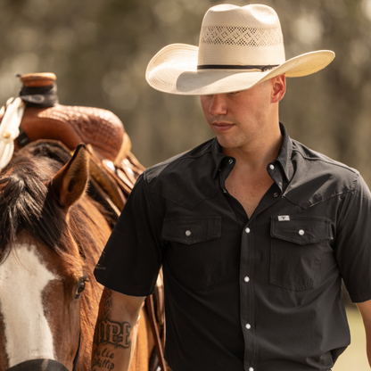 Ferrell Men's Core Black Short Sleeve Western Shirt