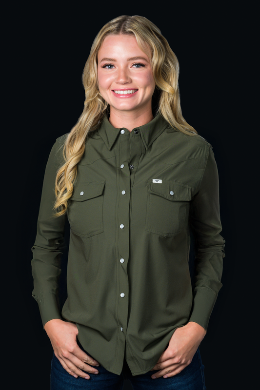 Ferrell Women's Core Olive Green Western Shirt