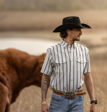 Ferrell Men's The Jake White Short Sleeve Western Shirt