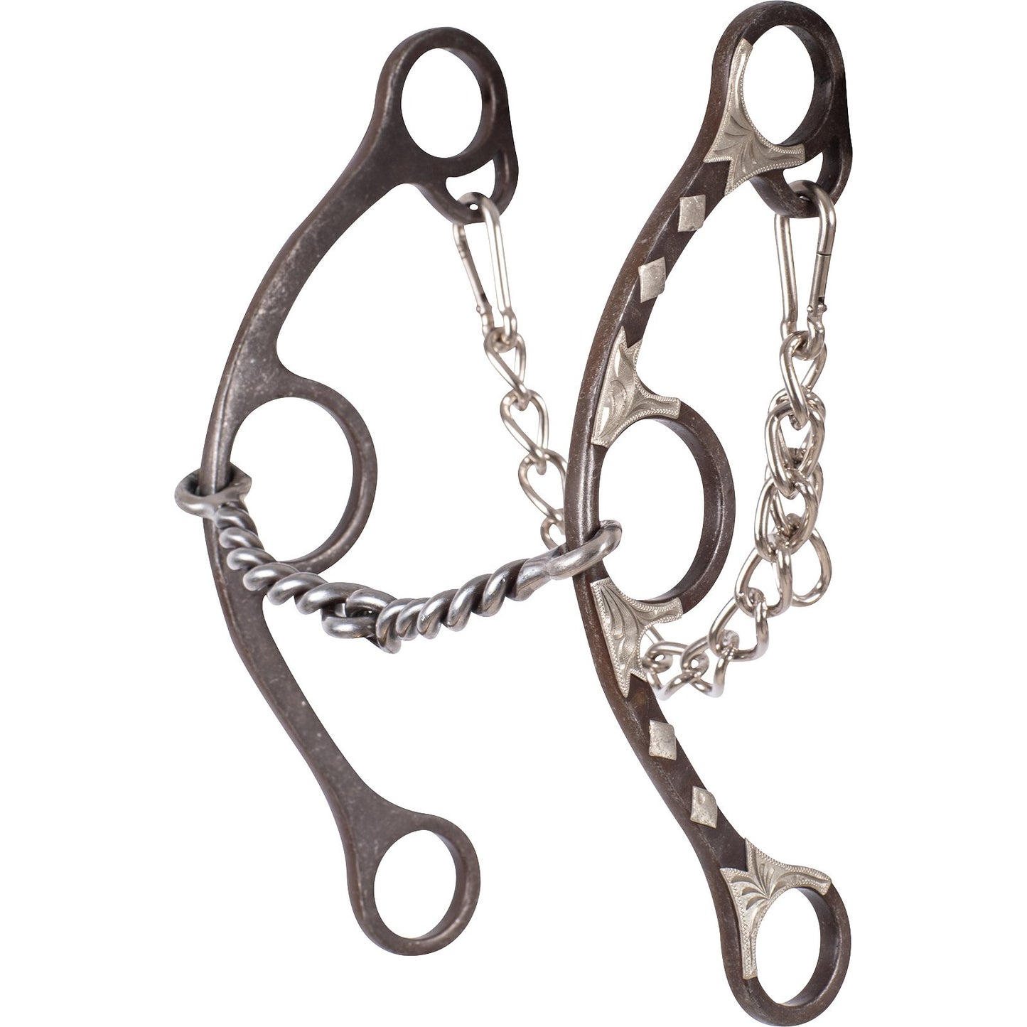 Sherry Cervi Barrel Bit Gag Long Shank - Browned Iron