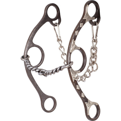 Sherry Cervi Barrel Bit Gag Long Shank - Browned Iron