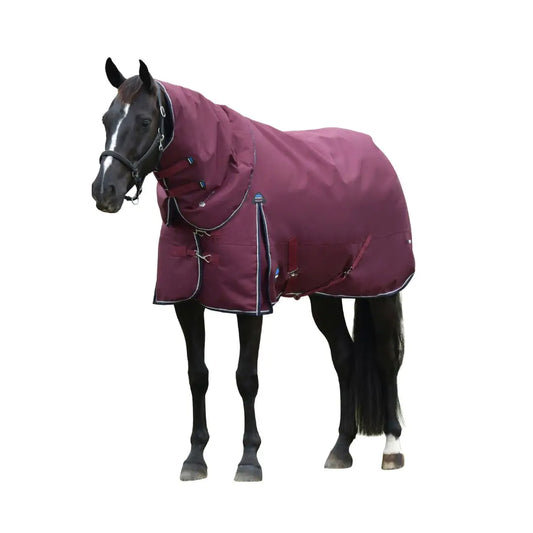 Weatherbeeta ComFiTec Essential Turnout Detach-A-Neck 220G Winter Blanket 69’’ / Burgundy/Navy Winter Blanket