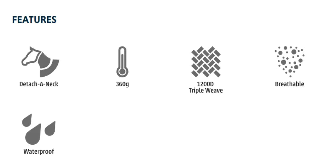 Weatherbeeta Comfitec Plus Detach-A-Neck Heavy Hunter/Navy Winter Blanket Winter Blanket