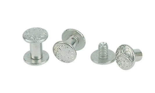 Weaver Chicago Screw Handy Pack - Floral Nickel Over Brass Leather Repair