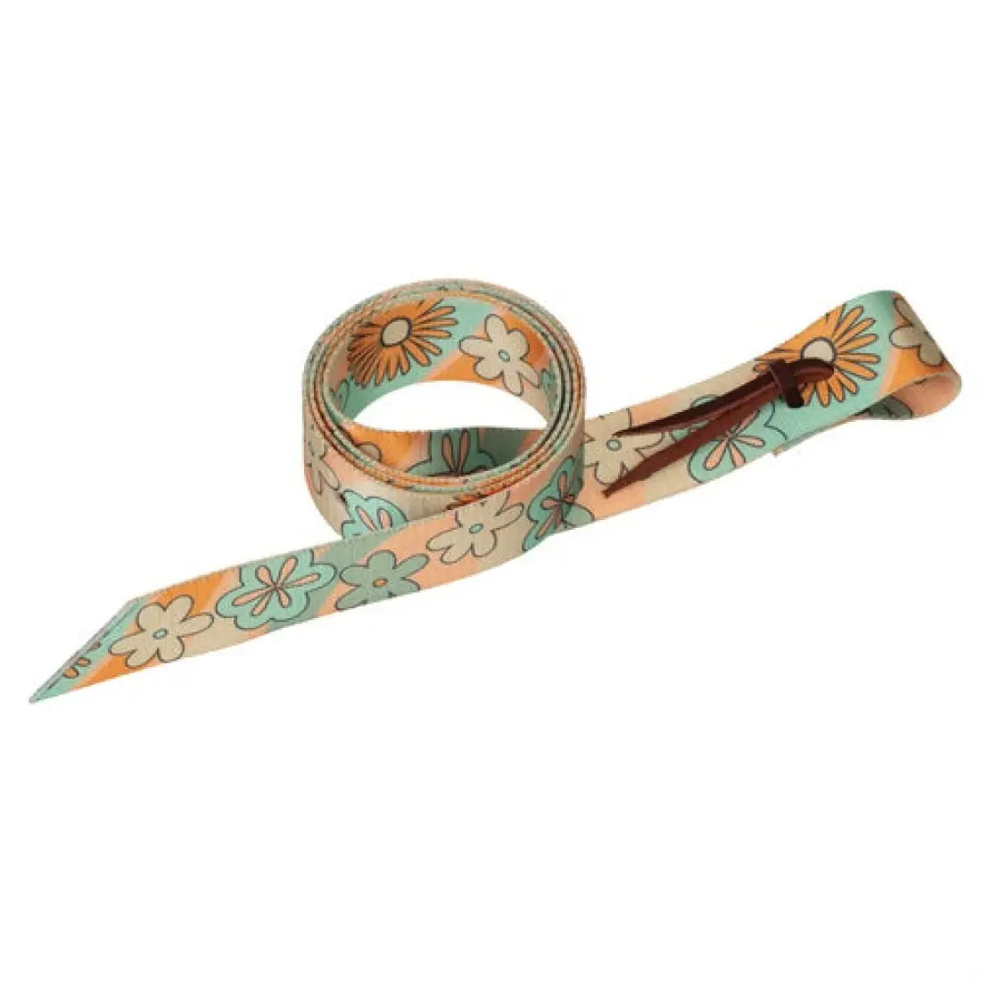 Weaver Patterned Poly Latigo Tie Strap 5’ Retro Flower Latigo