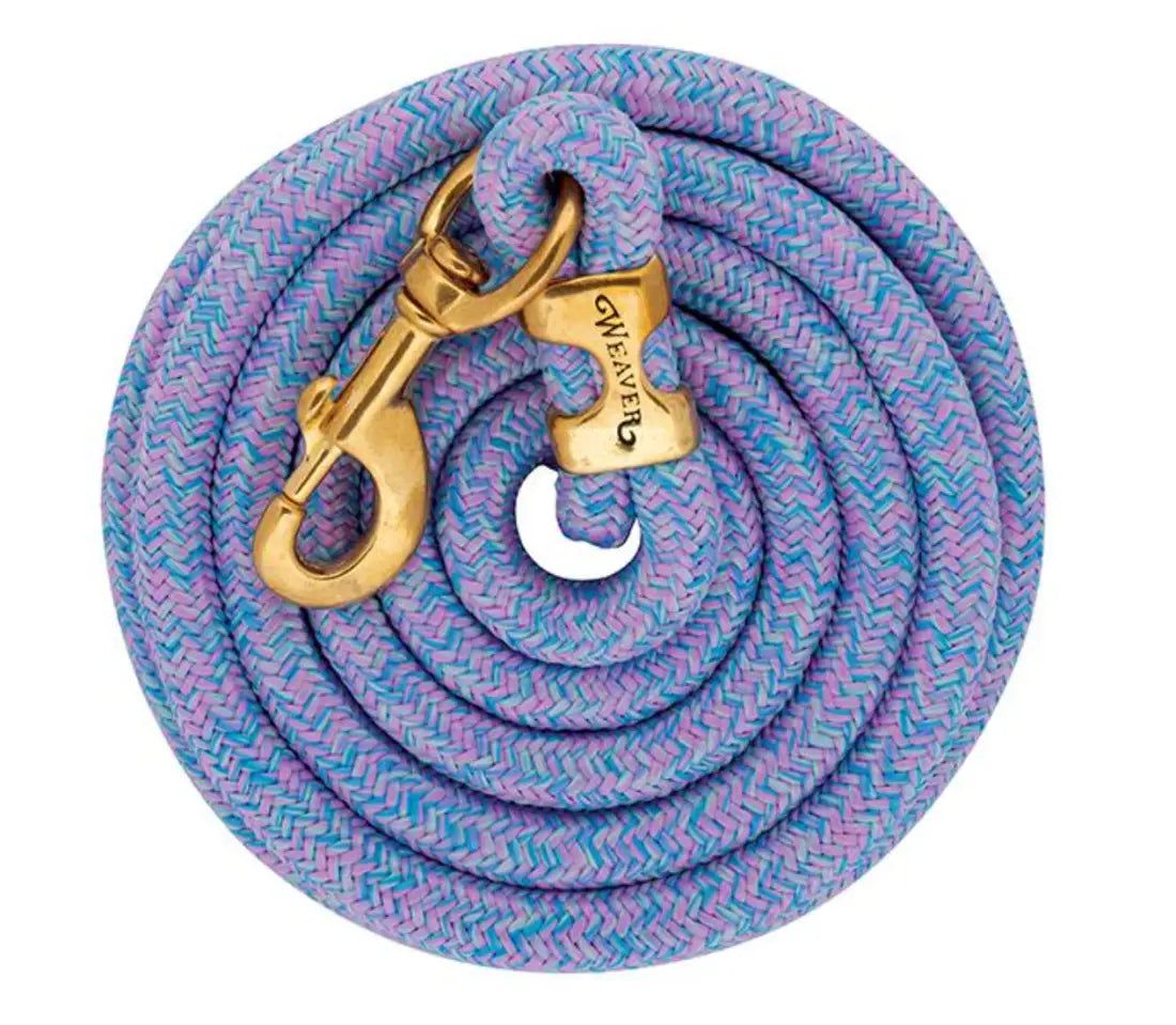 Weaver Poly Lead Rope with a Solid Brass 225 Snap Light Purple/Light Blue/Light Green Halter
