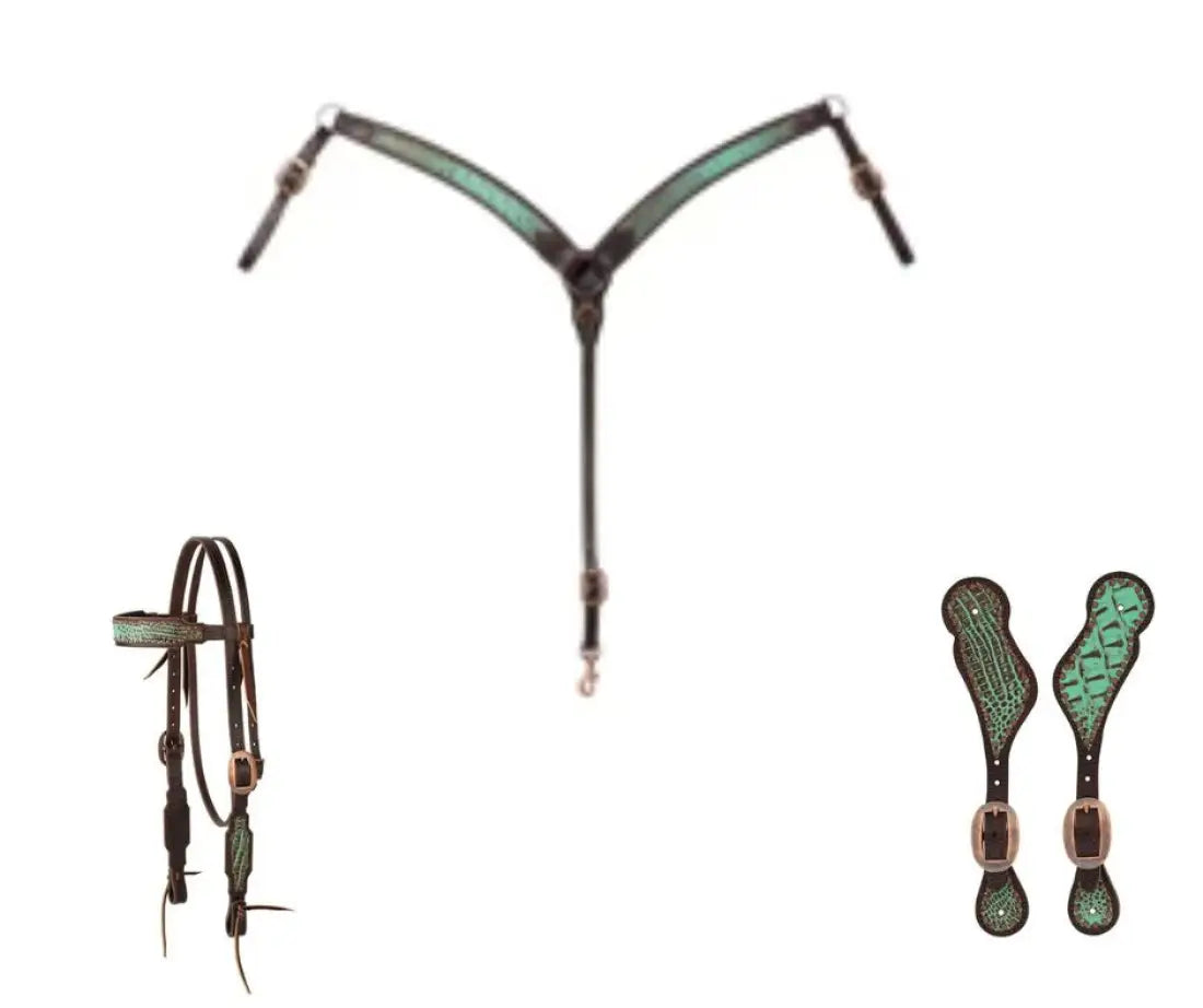 Weaver Turquoise Croc Tack Set Tack Set