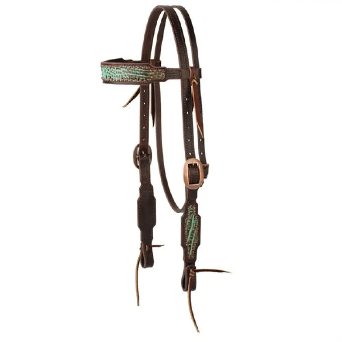 Weaver Turquoise Croc Tack Set Browband Headstall Tack Set