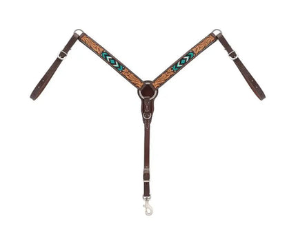 Weaver Turquoise Cross Turquoise Beaded Pony Tack Set 1.25’’ Breastcollar Tack Set