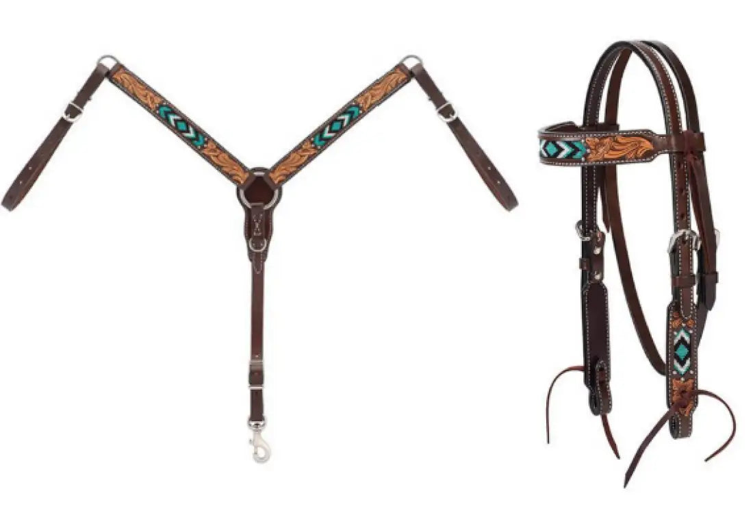 Weaver Turquoise Cross Turquoise Beaded Pony Tack Set Tack Set