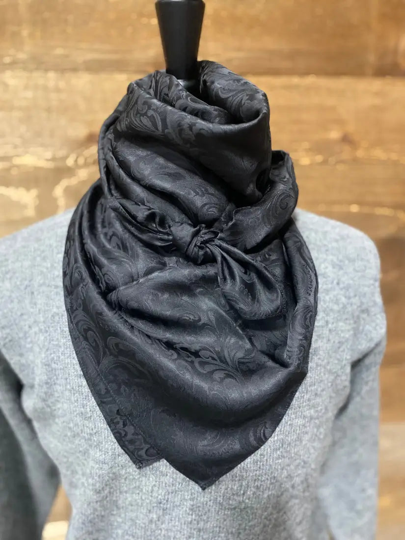 Wild Rags by Lois - Jacquard Black Swirl / 36x36 Wild Rags & Scarves