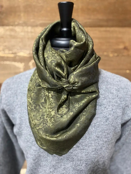 Wild Rags by Lois - Jacquard Olive / 36x36 Wild Rags & Scarves