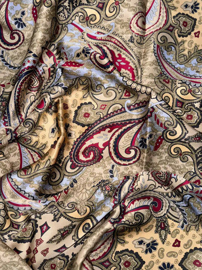 Wild Rags by Lois - Paisley Beige/Burgundy / 36x36 Wild Rags & Scarves