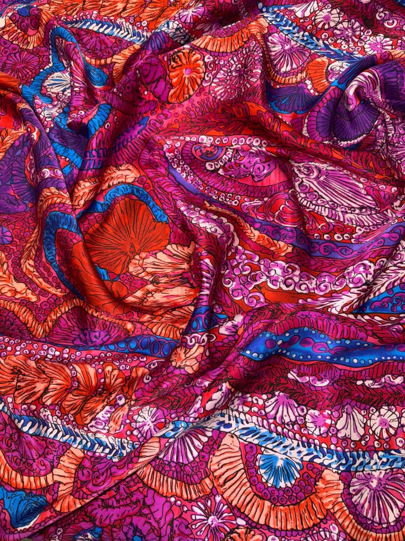 Wild Rags by Lois - Paisley Magenta/Violet/Blue / 36x36 Wild Rags & Scarves